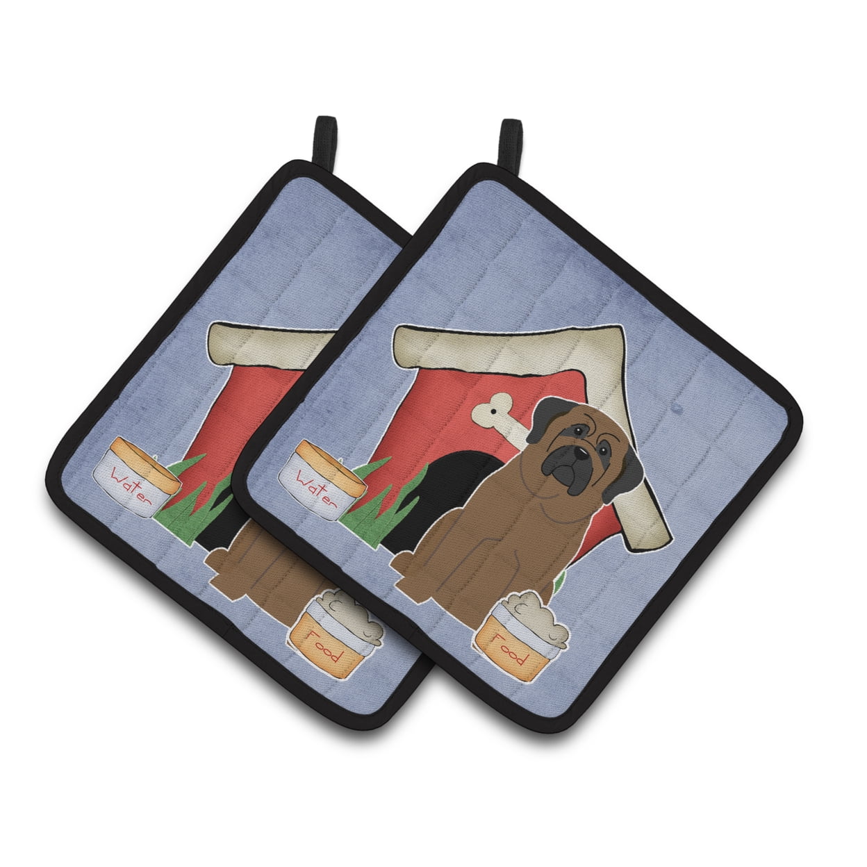 Carolines Treasures BB2838PTHD Dog House Collection Bullmastiff Pair of Pot Holders  7.5HX7.5W multicolor