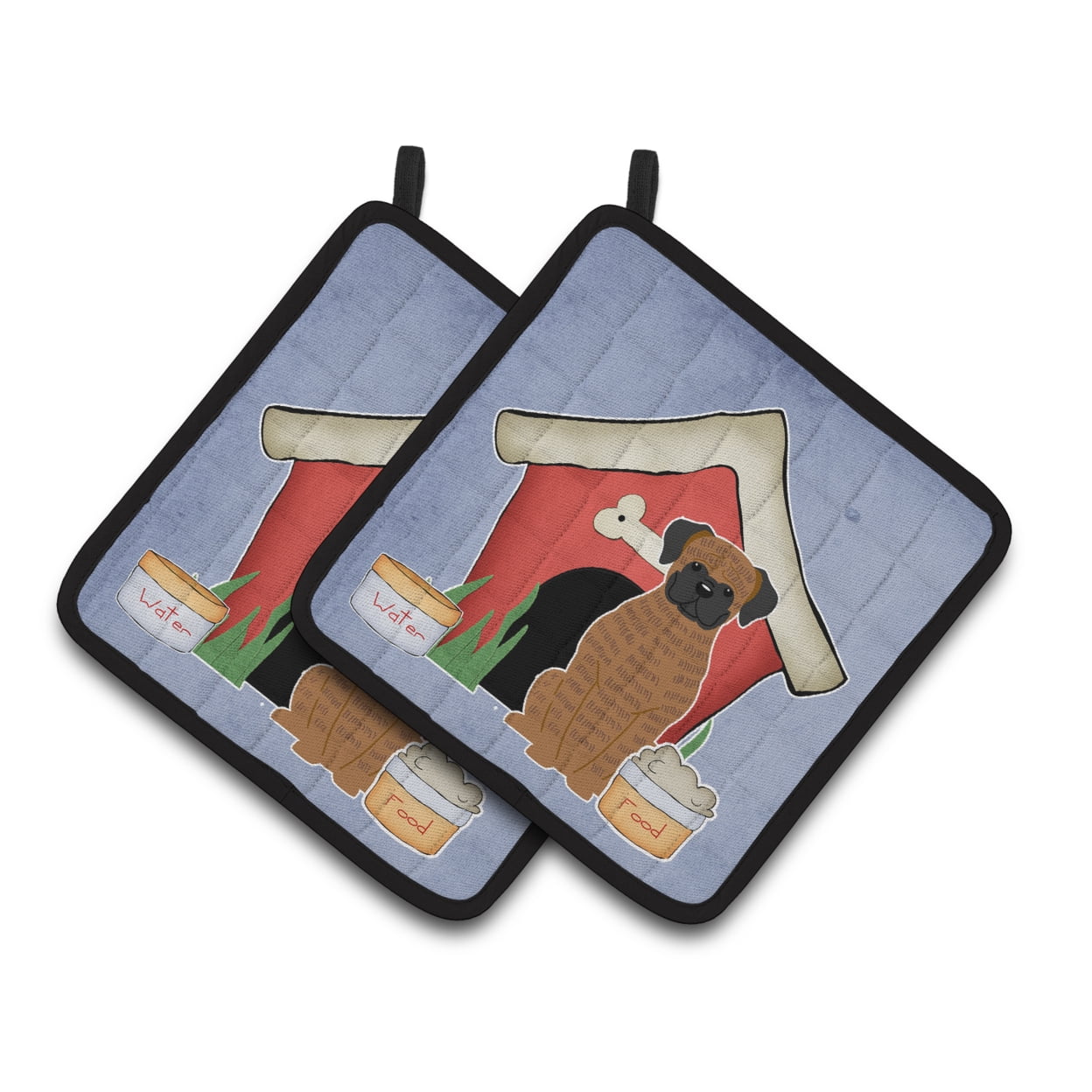 Carolines Treasures BB2871PTHD Dog House Collection Brindle Boxer Pair of Pot Holders , 7.5HX7.5W, multicolor