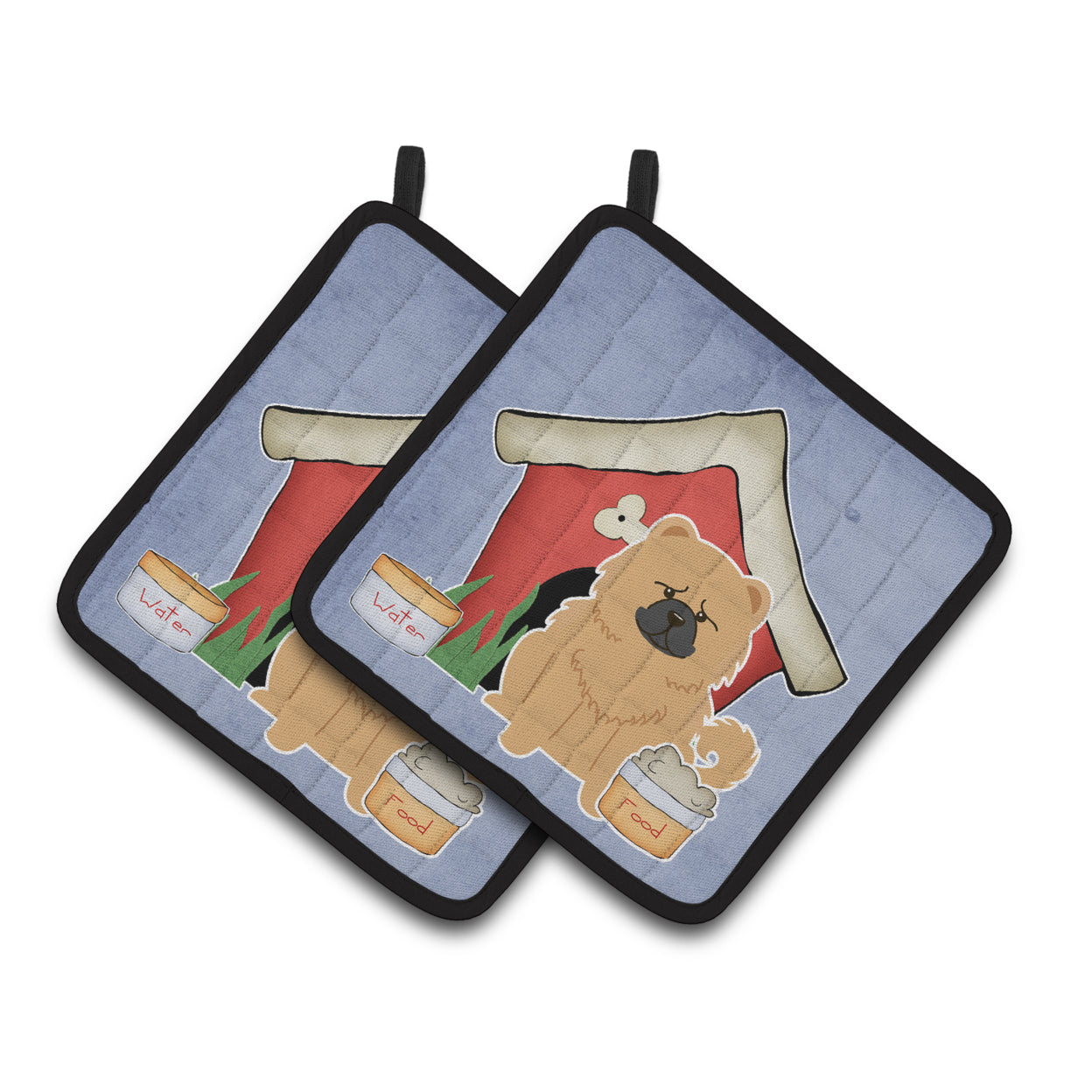 Carolines Treasures BB2898PTHD Dog House Collection Chow Chow Cream Pair of Pot Holders  7.5HX7.5W multicolor