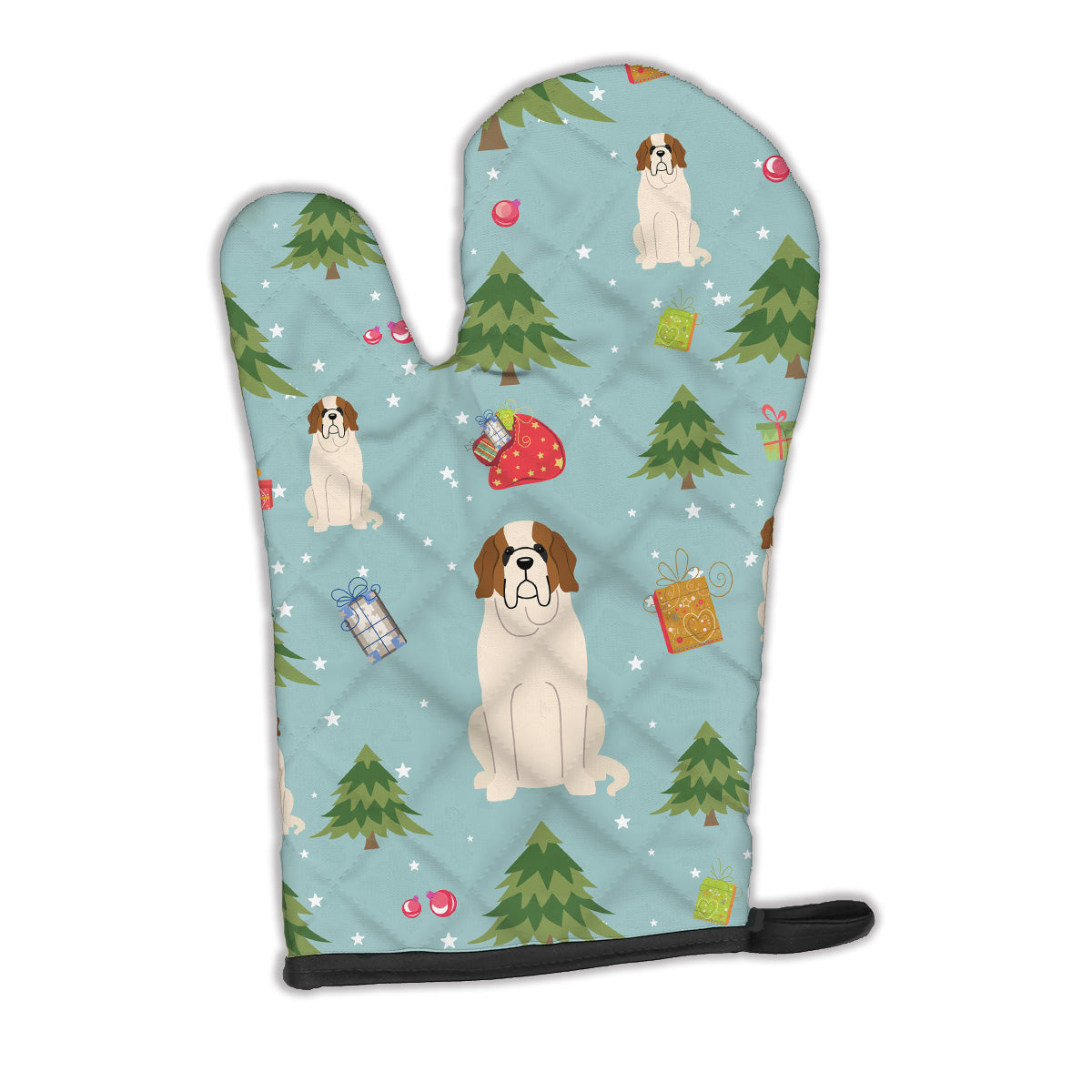 Christmas Saint Bernard Oven Mitt