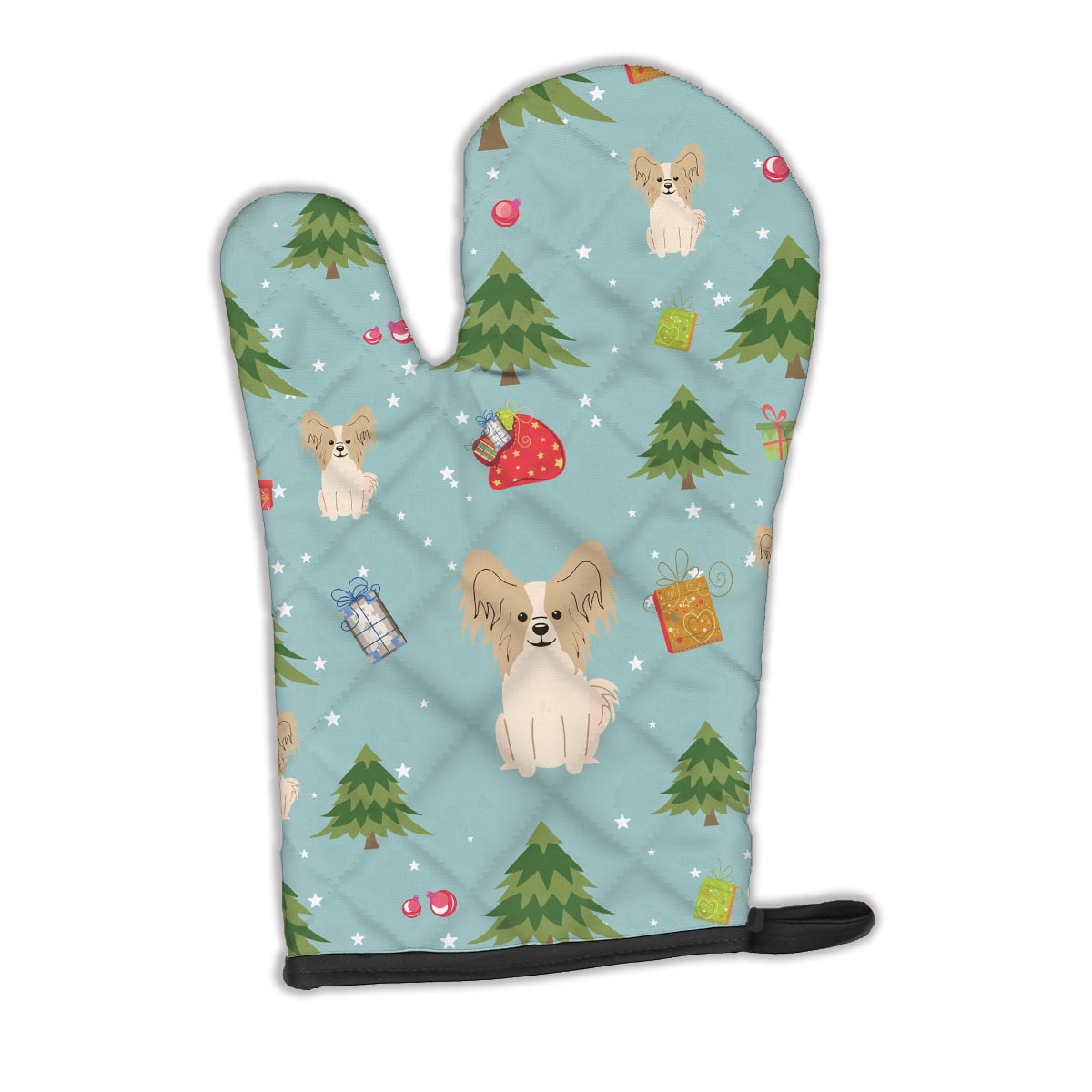 Christmas Papillon Sable White Oven Mitt