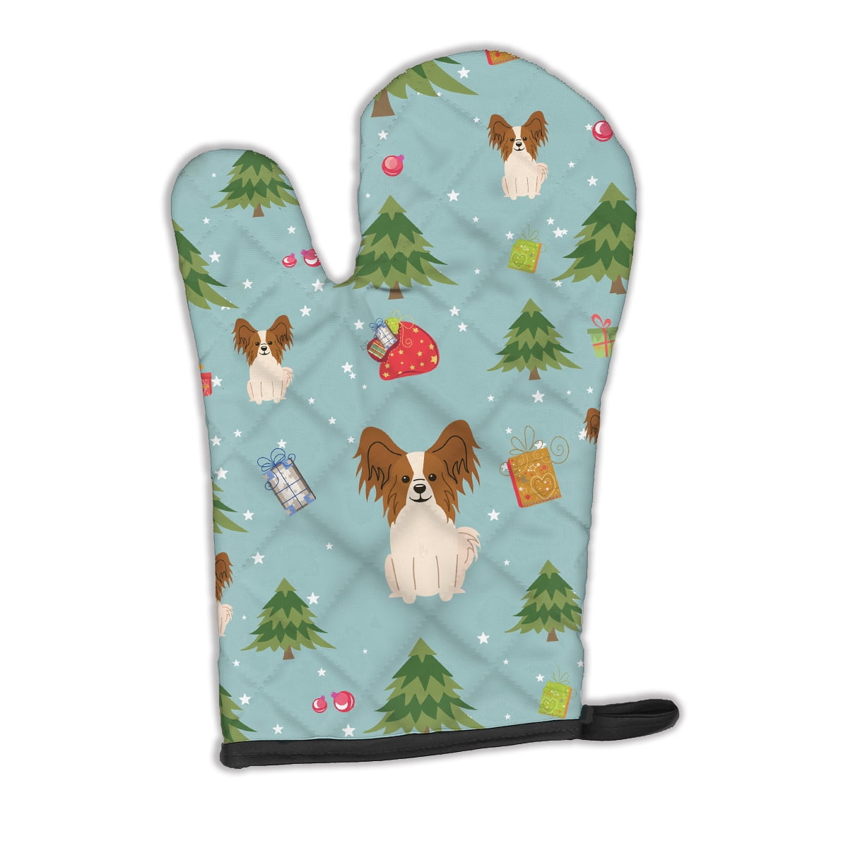 Carolines Treasures BB4738OVMT Christmas Papillon Red White Oven Mitt Large multicolor