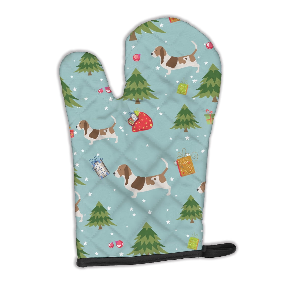 Christmas Basset Hound Oven Mitt
