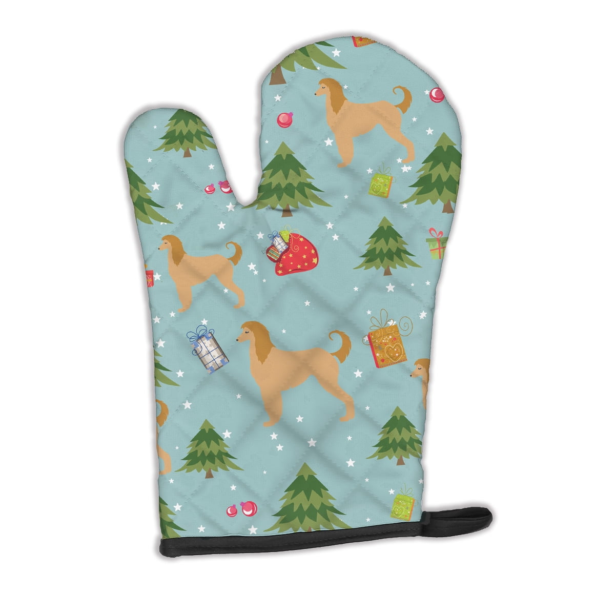 Christmas Afghan Hound Oven Mitt