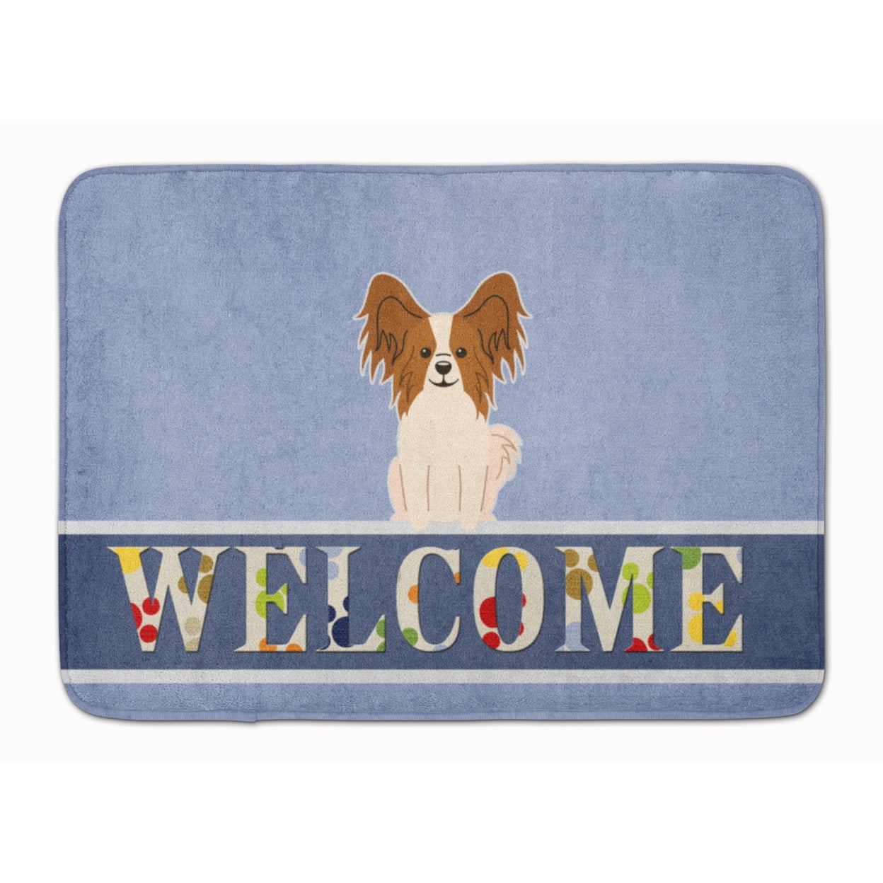 Carolines Treasures BB5659RUG Papillon Red White Welcome Machine Washable Memory Foam Mat 19 X 27" multicolor