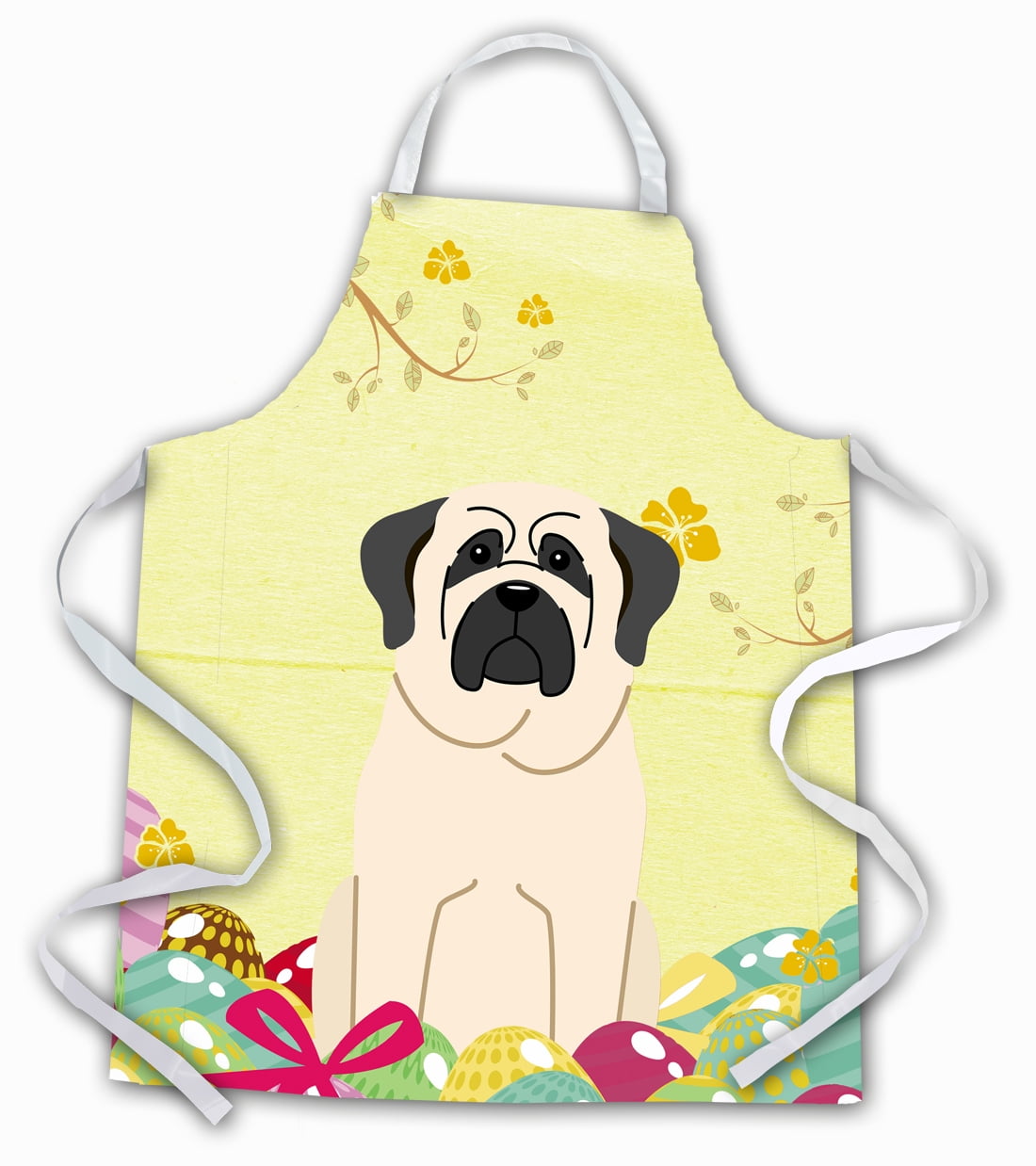 Carolines Treasures BB6017APRON Easter Eggs Mastiff White Apron Large multicolor