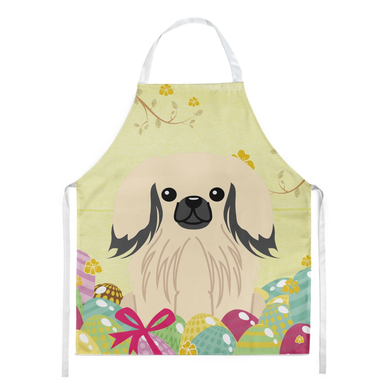 Carolines Treasures BB6106APRON Easter Eggs Pekingese Cream Apron Large multicolor