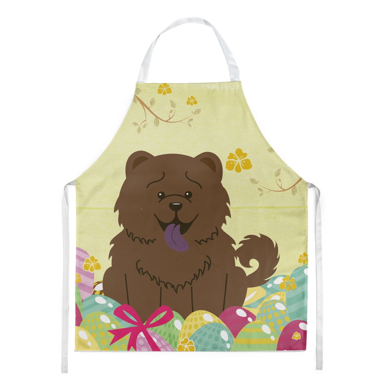 Carolines Treasures BB6141APRON Easter Eggs Chow Chow Chocolate Apron Large multicolor