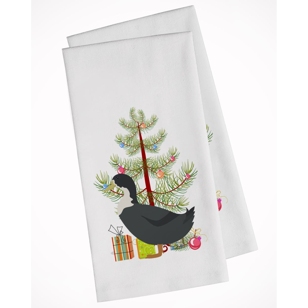Carolines Treasures BB9229WTKT Blue Swedish Duck Christmas White Kitchen Towel Set of 2 Dish Towels Teal 19 X 25"