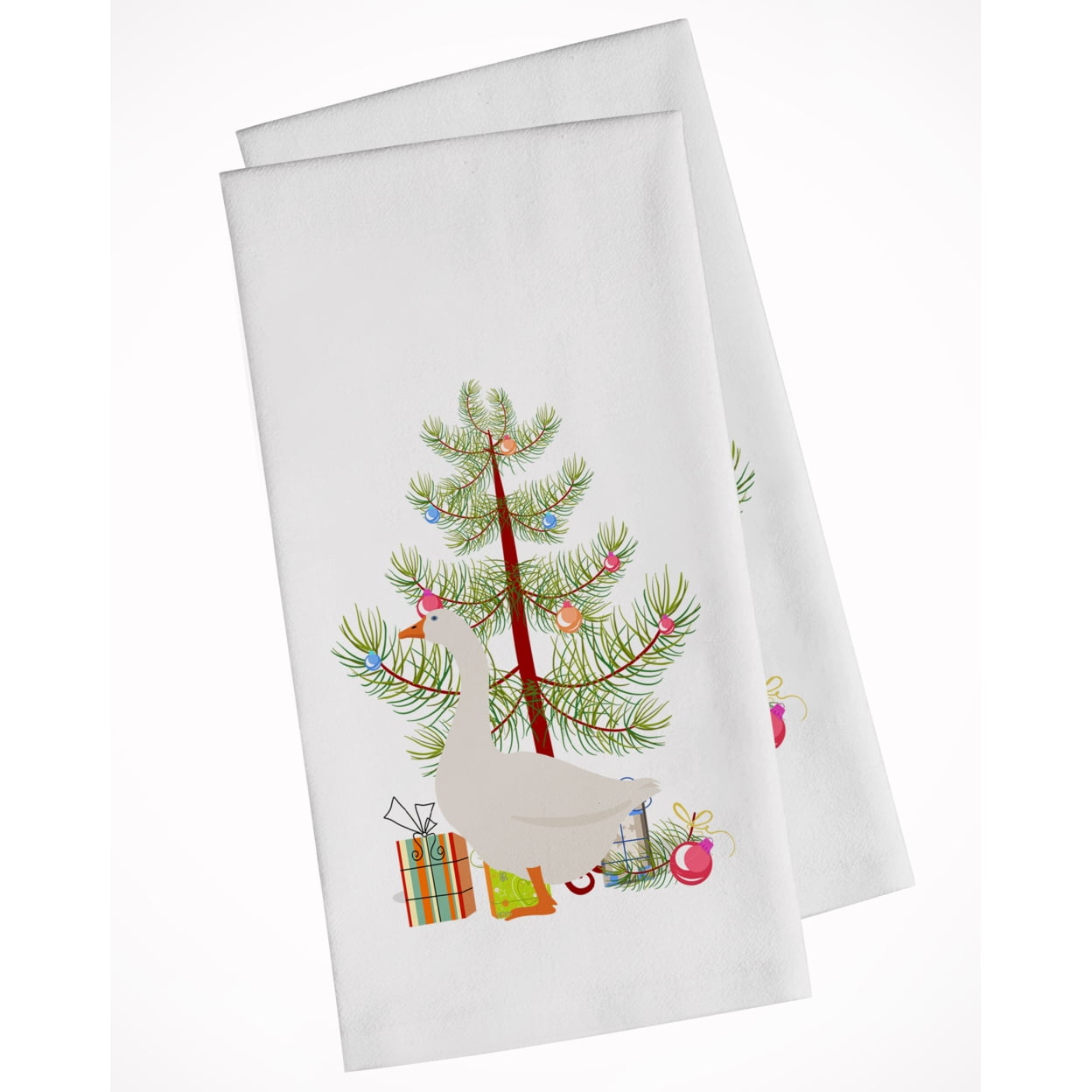Carolines Treasures BB9259WTKT Embden Goose Christmas White Kitchen Towel Set of 2 Dish Towels Teal 19 X 25" multicolor