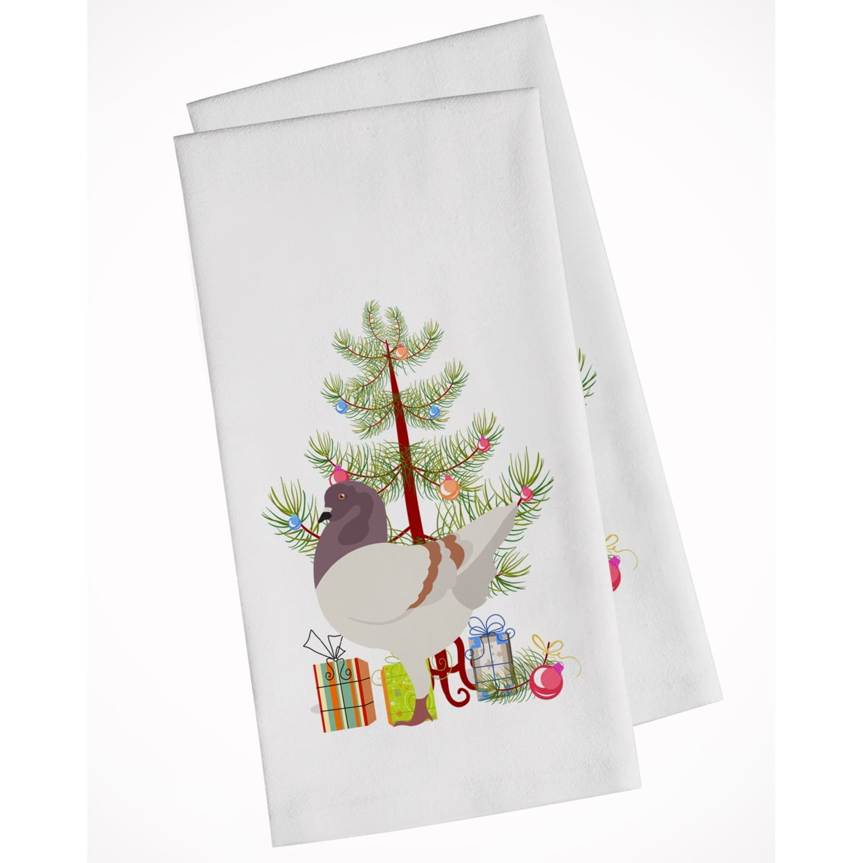 Carolines Treasures BB9316WTKT German Modena Pigeon Christmas White Kitchen Towel Set of 2 Dish Towels Teal 19 X 25"