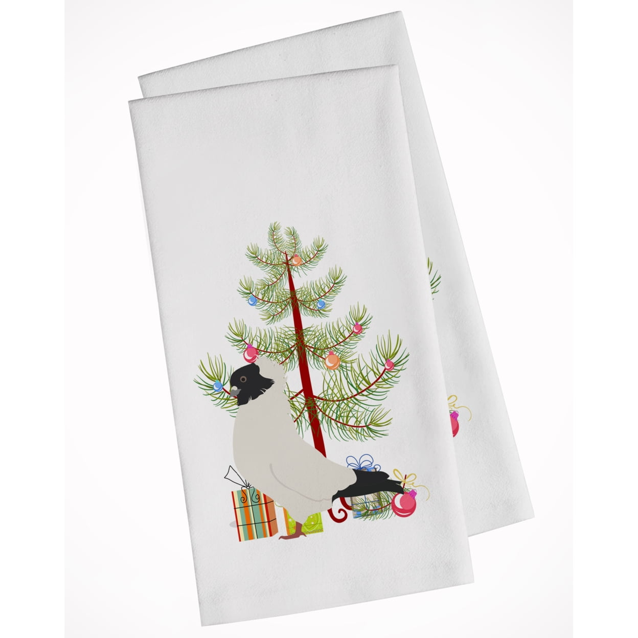 Carolines Treasures BB9319WTKT Nun Pigeon Christmas White Kitchen Towel Set of 2 Dish Towels Teal 19 X 25" multicolor