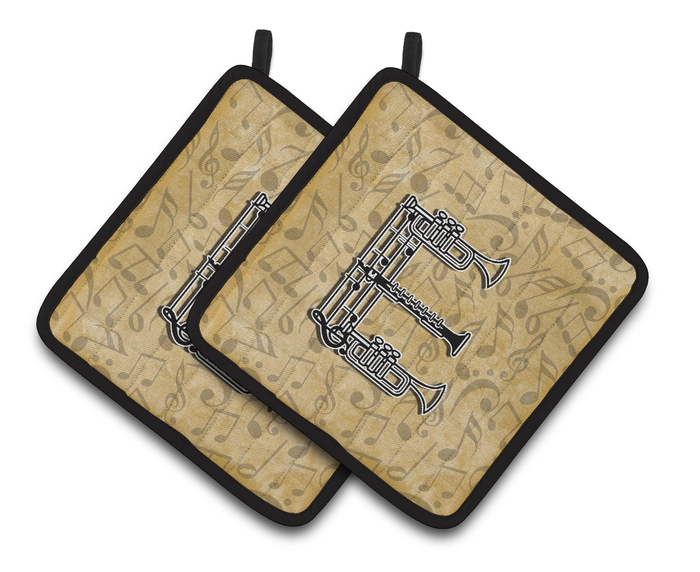 Carolines Treasures CJ2004-EPTHD Letter E Musical Instrument Alphabet Pair of Pot Holders, 7.5HX7.5W, multicolor