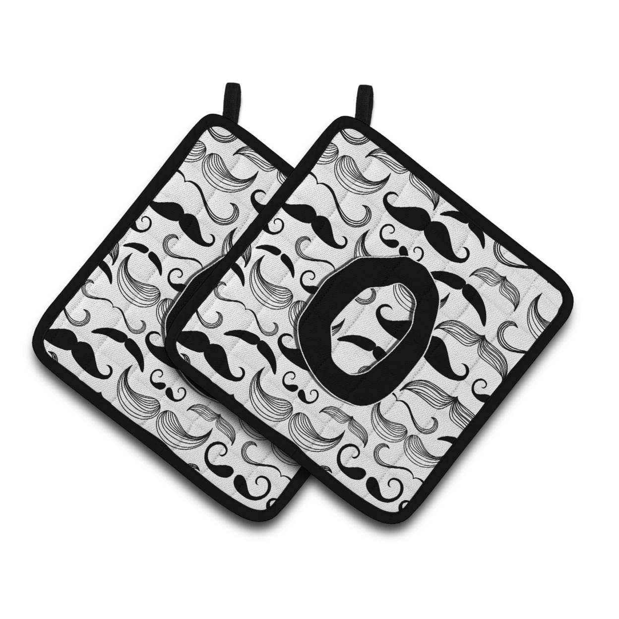 Carolines Treasures CJ2009-OPTHD Letter O Moustache Initial Pair of Pot Holders, 7.5HX7.5W, multicolor