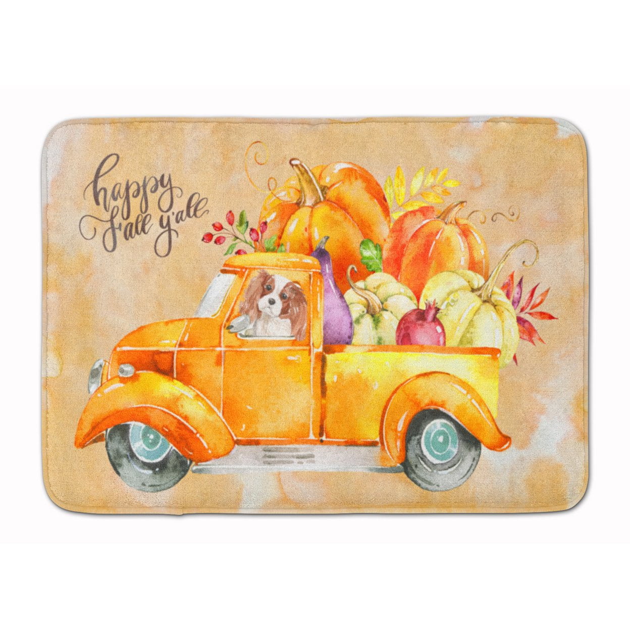 Carolines Treasures CK2650RUG Fall Harvest Blenheim Cavalier Spaniel Machine Washable Memory Foam Mat 19 X 27"