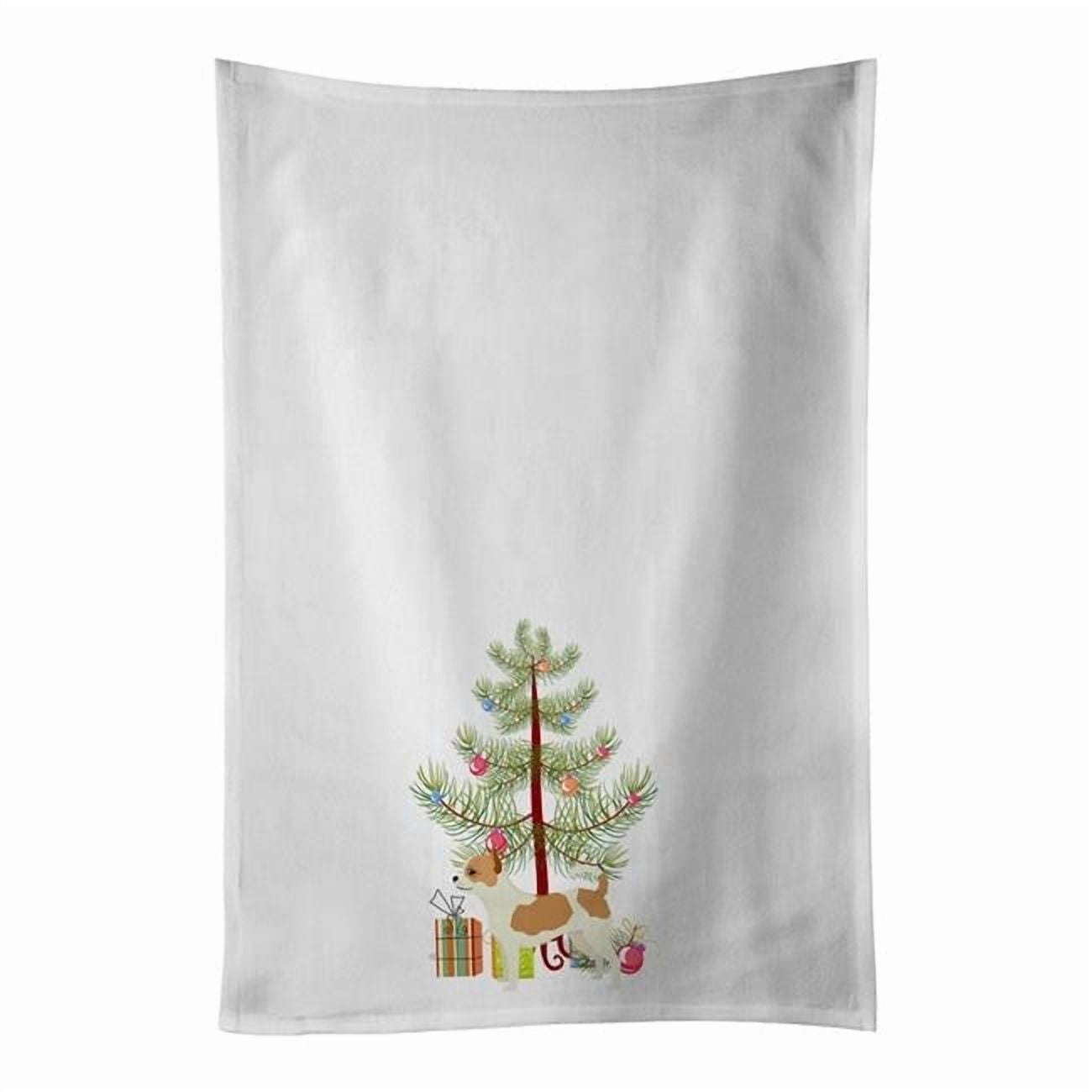 Carolines Treasures CK3530WTKT 28 x 19 in. Unisex Chihuahua Christmas Tree White Dish Towels Kitchen Towel - Set of 2
