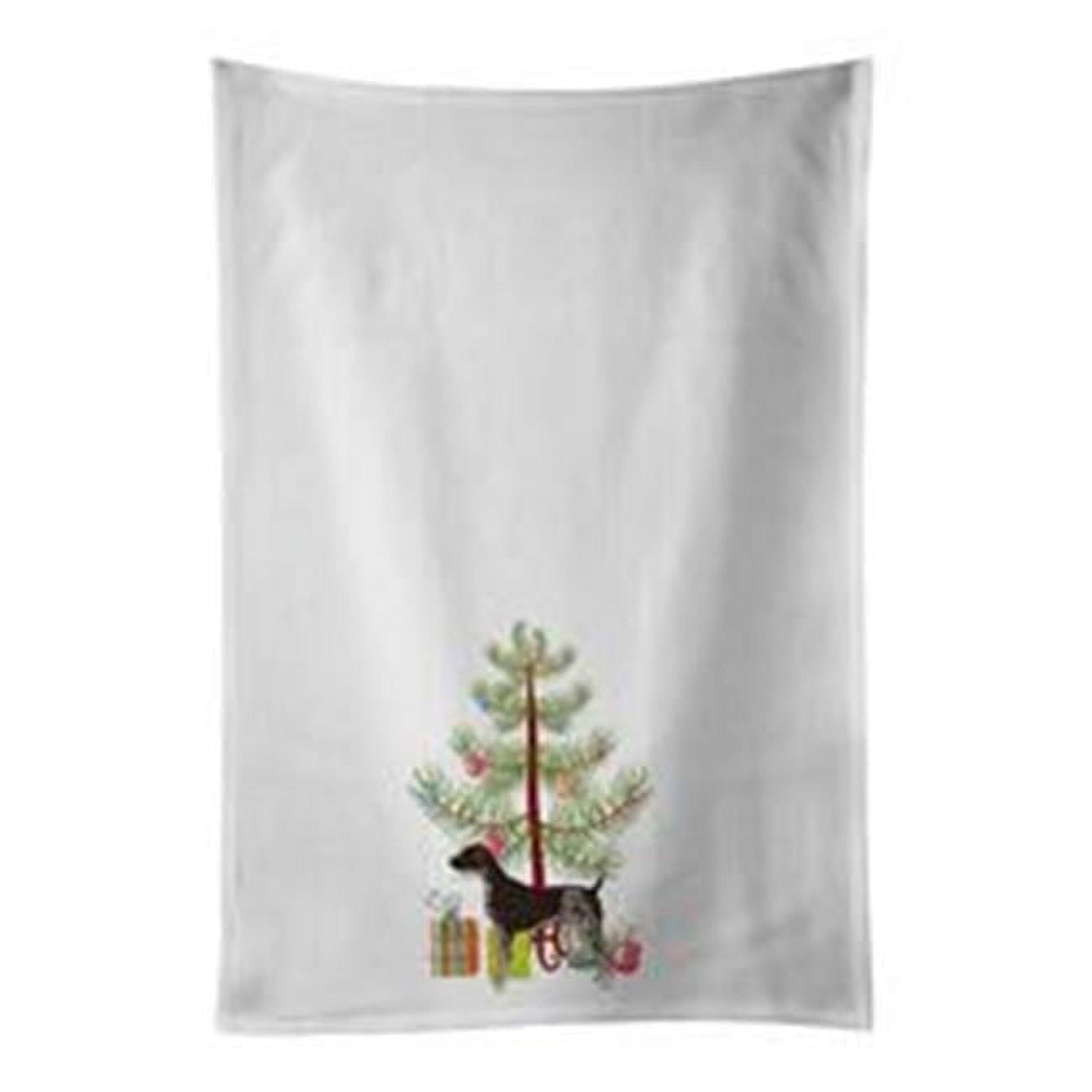 German Shorthaired Pointer Christmas Tree White Kitchen Towel Set of 2 19 in x 28 in