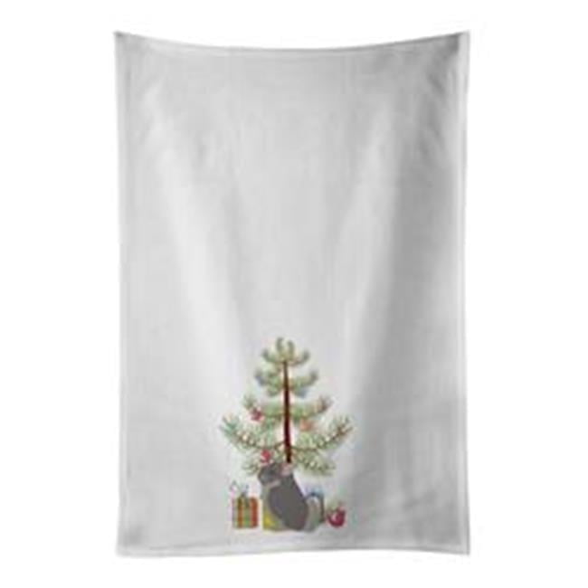 Carolines Treasures CK4431WTKT 28 x 19 in. Unisex Beige Wellman Chinchilla Merry Christmas White Dish Towels Kitchen Towel - Set of 2