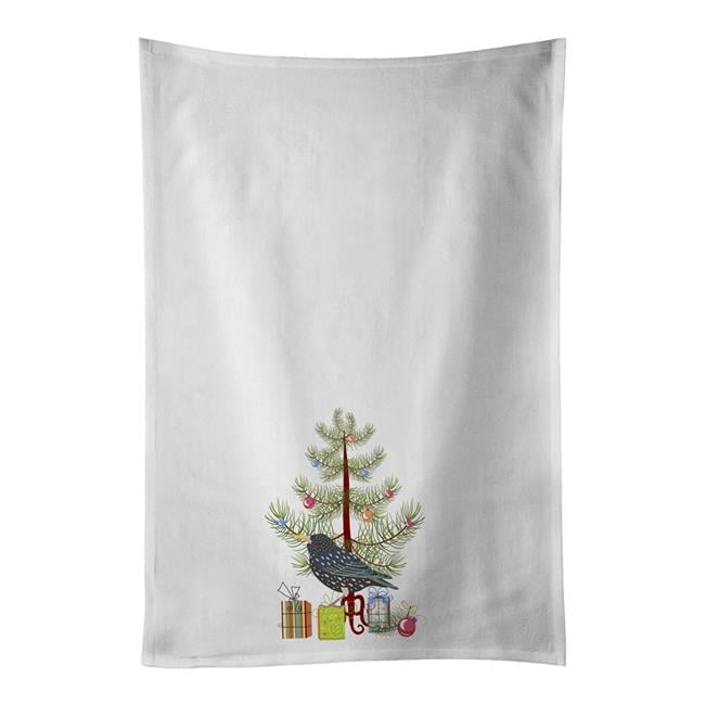 Carolines Treasures CK4492WTKT 28 x 19 in. Unisex Starling Merry Christmas White Dish Towels Kitchen Towel - Set of 2