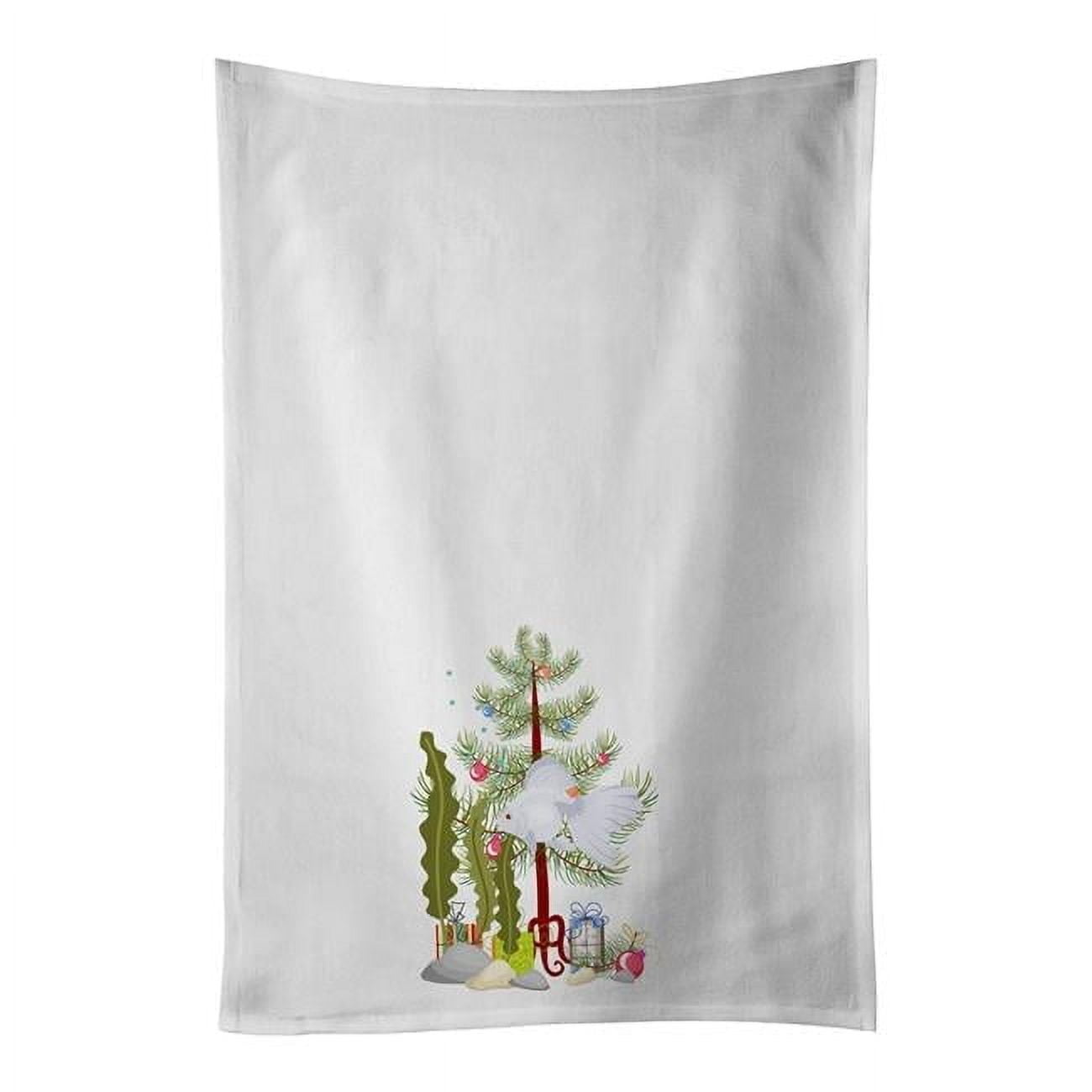 Carolines Treasures CK4516WTKT 28 x 19 in. Unisex Ryukin Goldfish Merry Christmas White Dish Towels Kitchen Towel - Set of 2