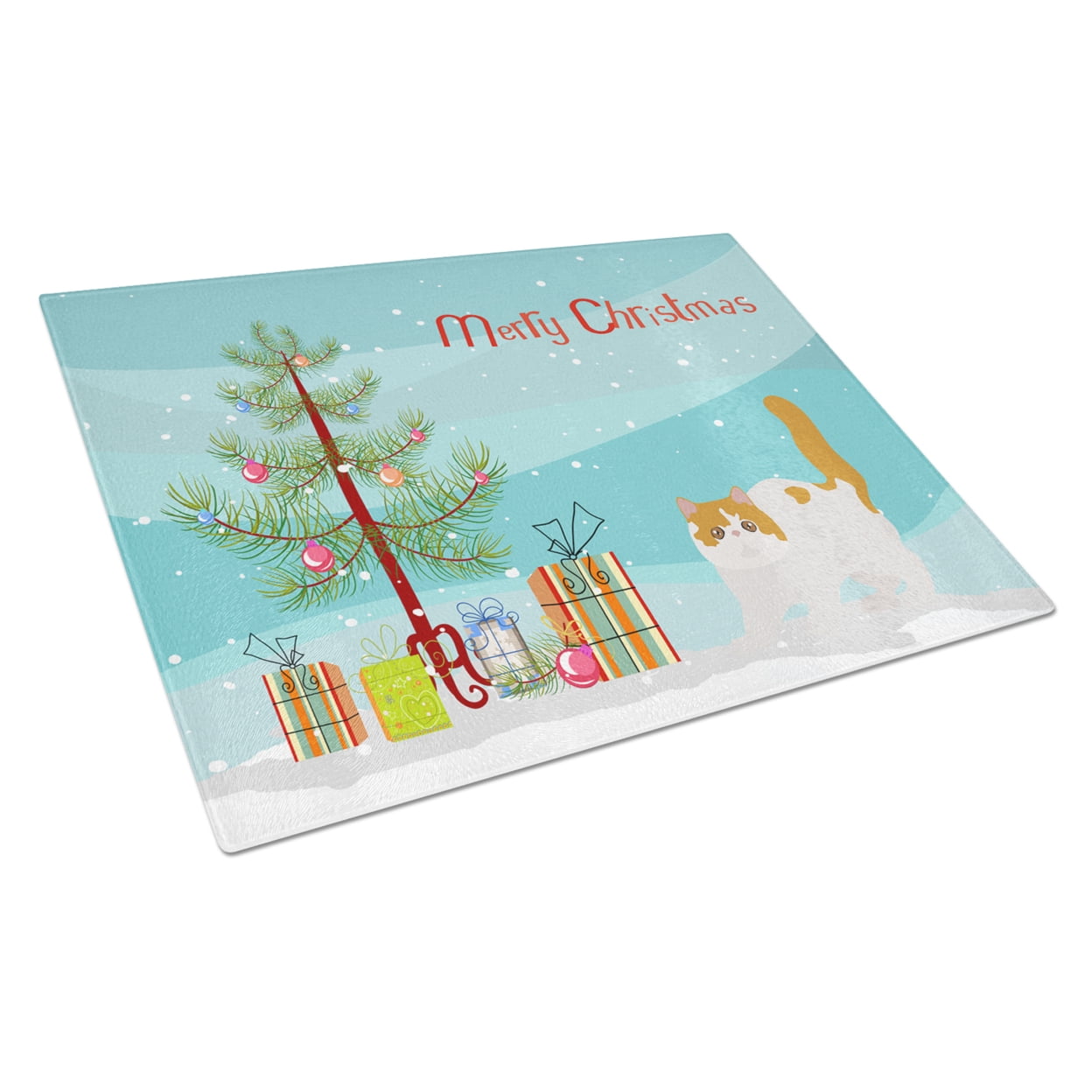 Carolines Treasures CK4623LCB Exotic Shorthair 4 Cat Merry Christmas Glass Cutting Board Large, 12H x 16W, multicolor