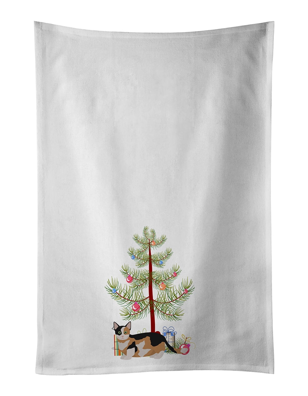 Munchkin Cat Merry Christmas White Kitchen Towel Set of 2 19 in x 28 in