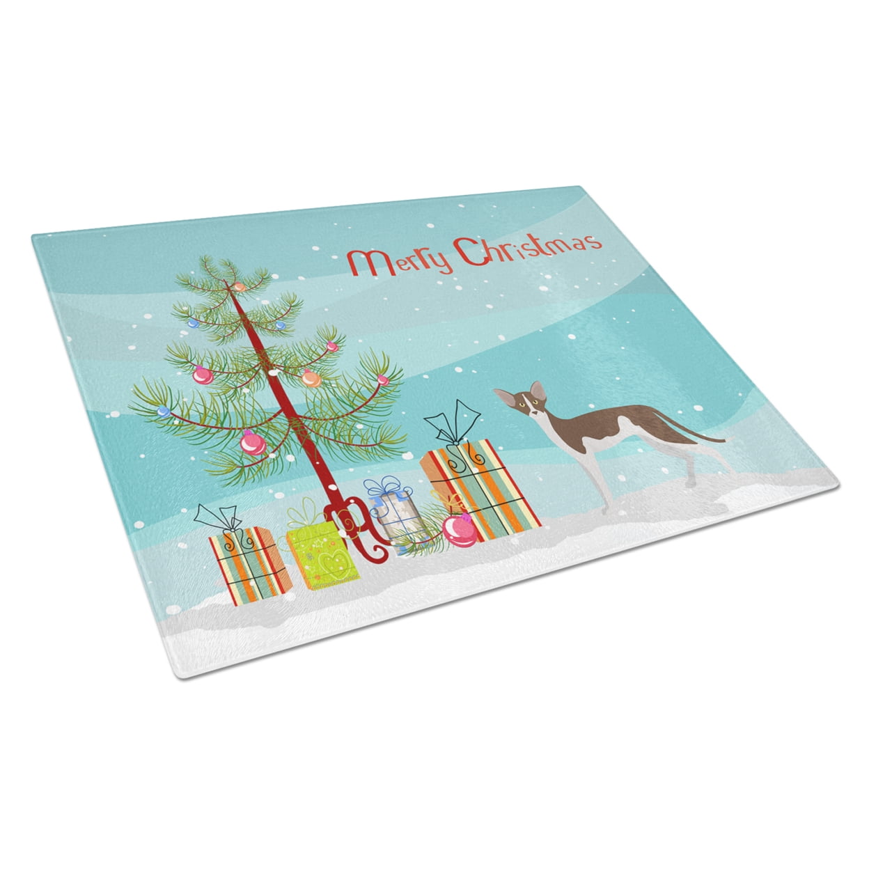 Carolines Treasures CK4674LCB Oriental Shorthair 2 Cat Merry Christmas Glass Cutting Board Large, 12H x 16W, multicolor