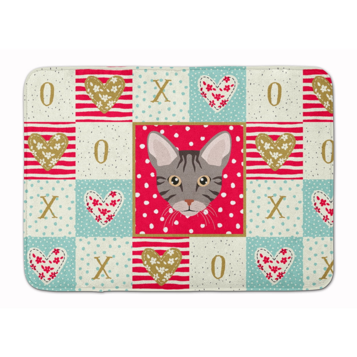 Carolines Treasures CK5138RUG Ocicat Cat Love Machine Washable Memory Foam Mat Red 19Hx27W multicolor