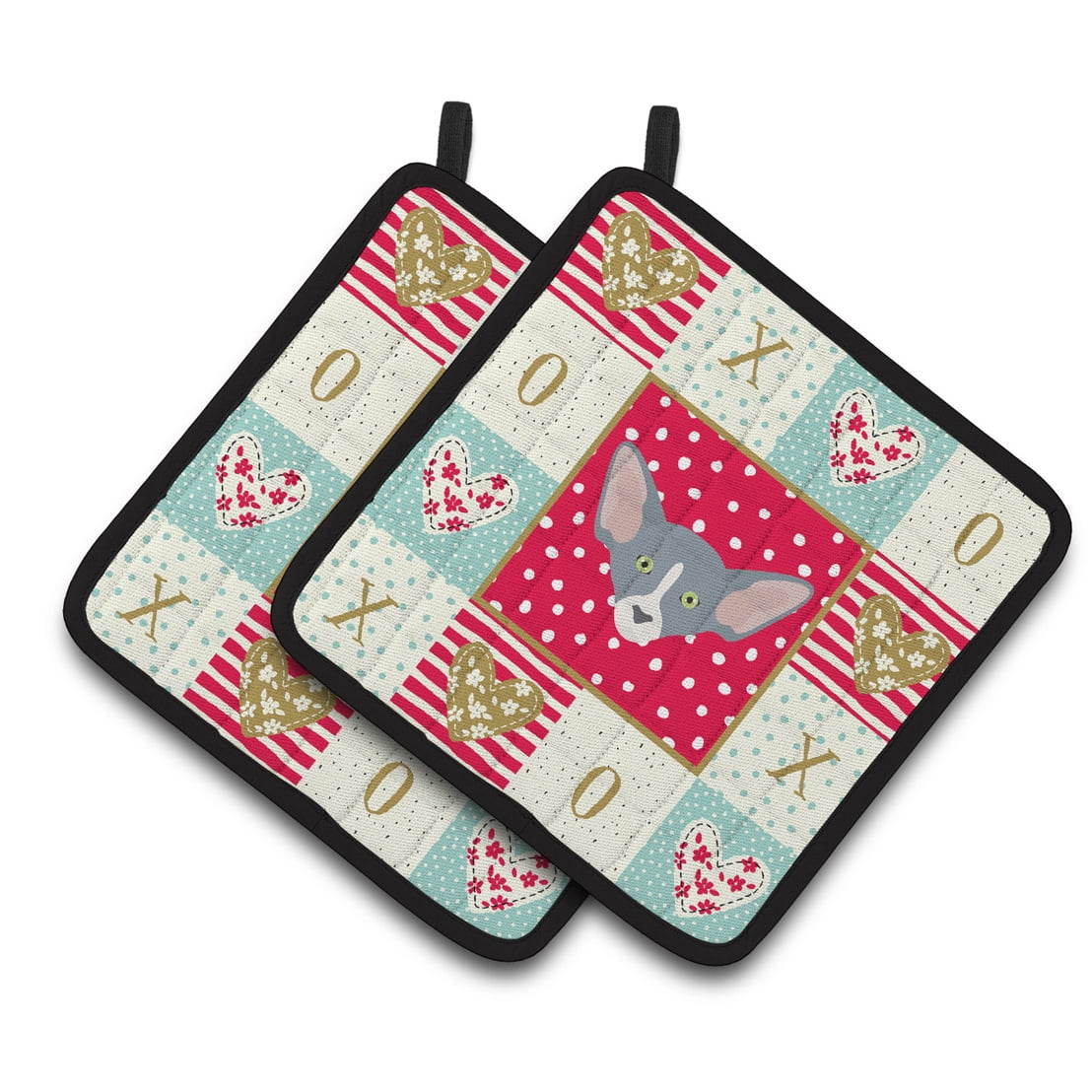 Peterbald Cat Love Pair of Pot Holders