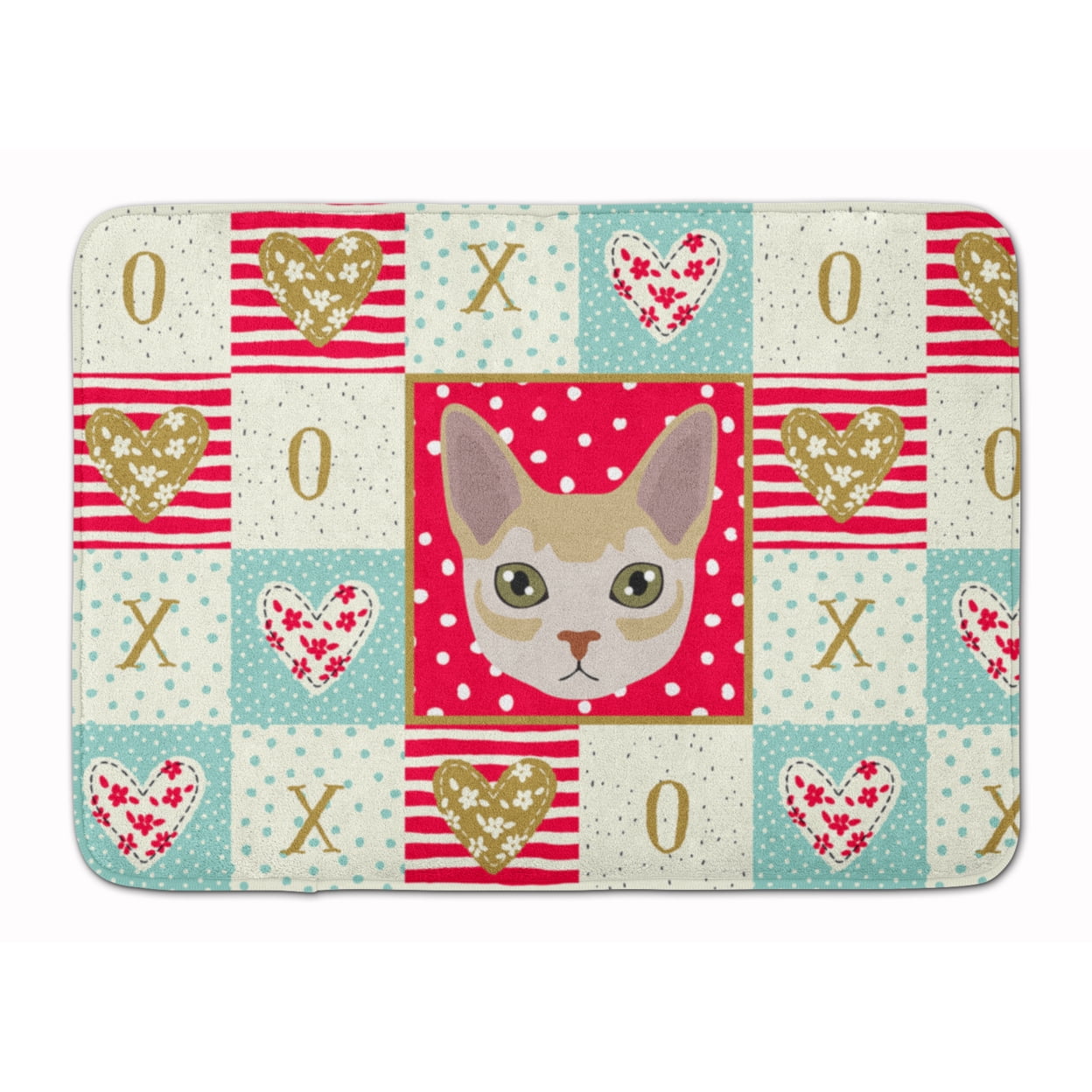 Carolines Treasures CK5165RUG Singapura Cat Love Machine Washable Memory Foam Mat Red 19Hx27W multicolor