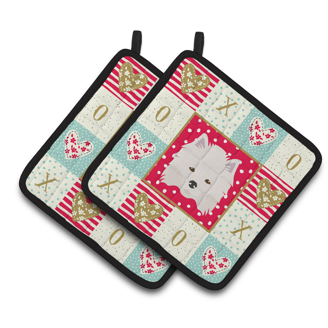 Carolines Treasures CK5181PTHD Eskimo Love Pair of Pot Holders, 7.5HX7.5W, multicolor