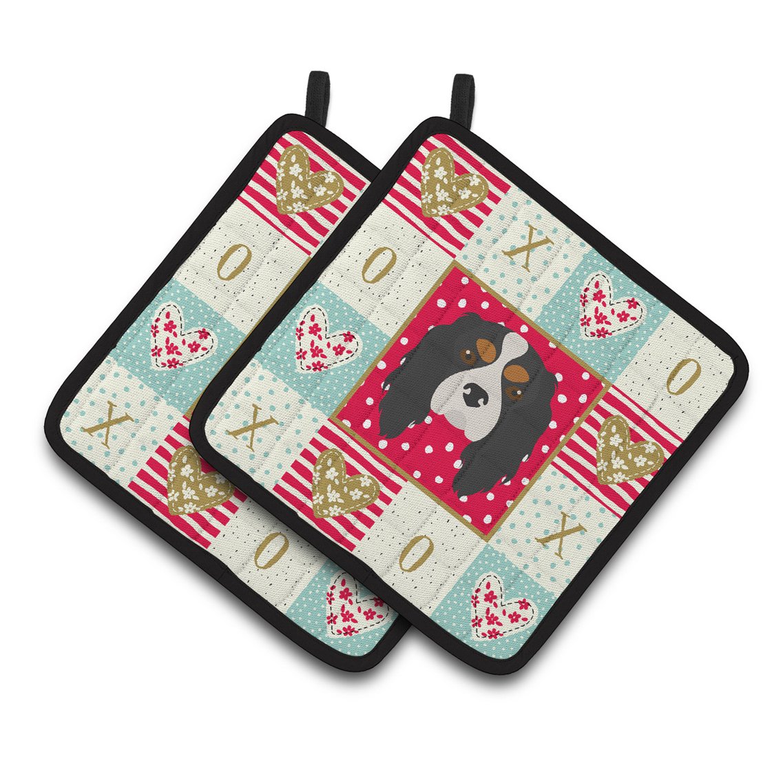 Carolines Treasures CK5189PTHD 7.5 x 7.5 in. Cavalier King Charles Spaniel Love Pair of Pot Holders
