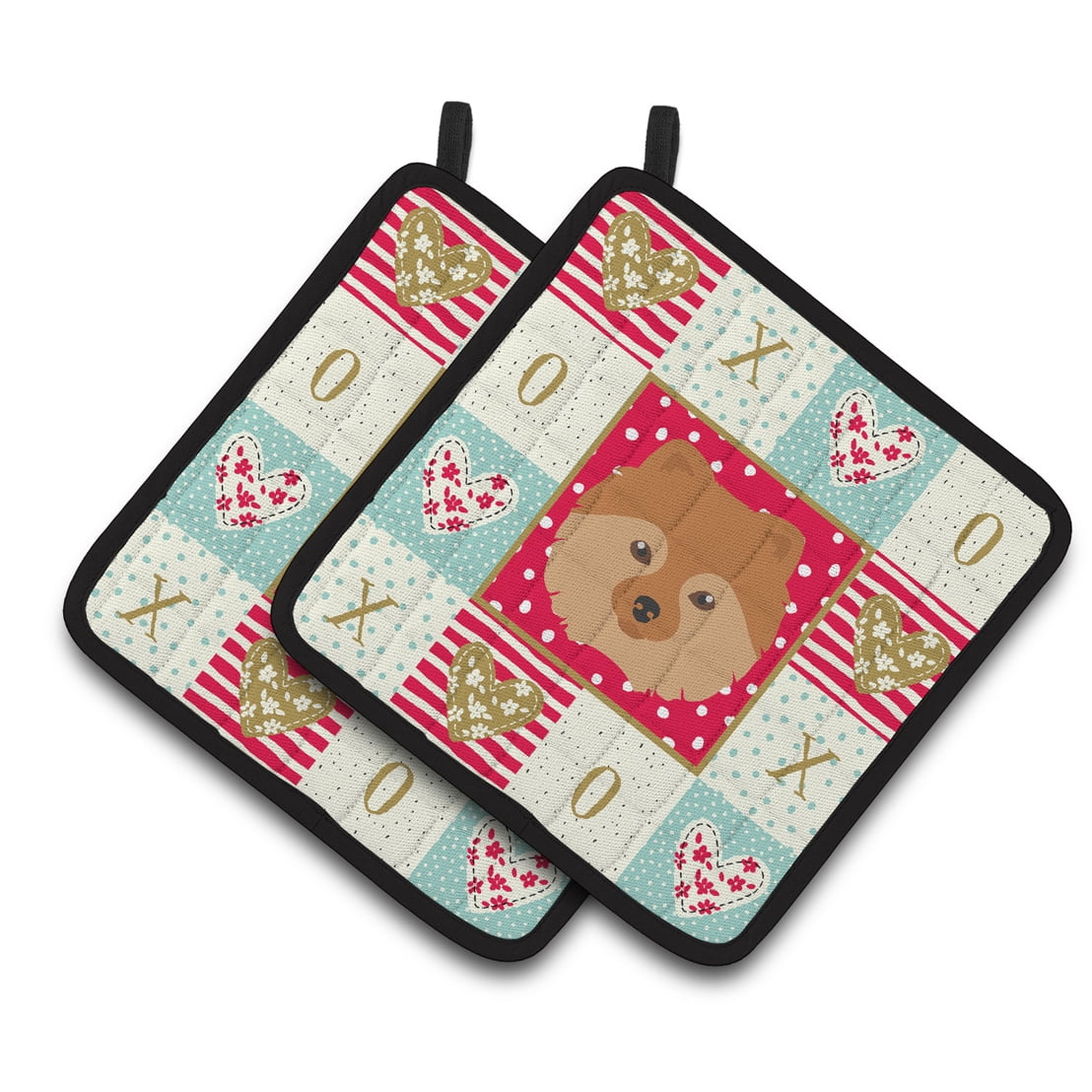 German Spitz Love Pair of Pot Holders