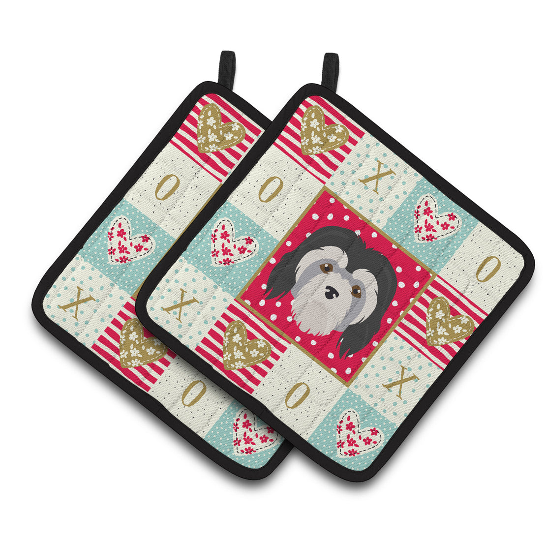 Lowchen Little Lion Dog Love Pair of Pot Holders