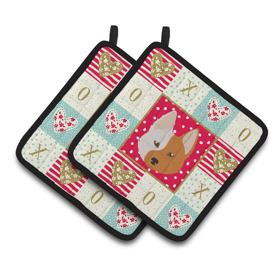 Carolines Treasures CK5222PTHD Nordic Spitz Love Pair of Pot Holders, 7.5HX7.5W, multicolor