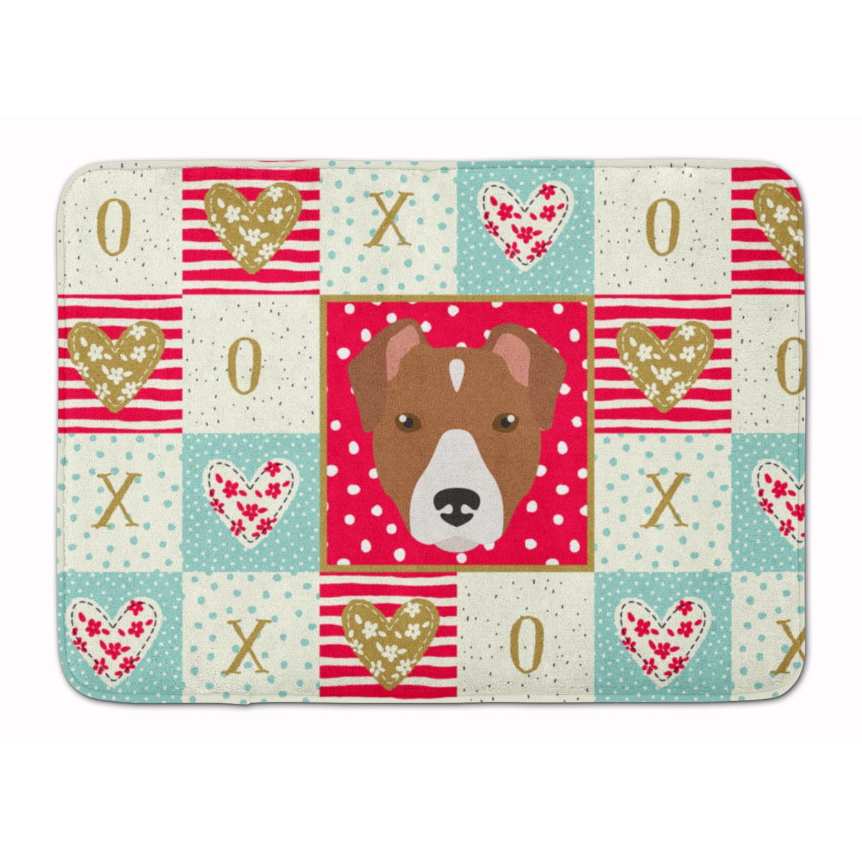 Rat Terrier Love Machine Washable Memory Foam Mat
