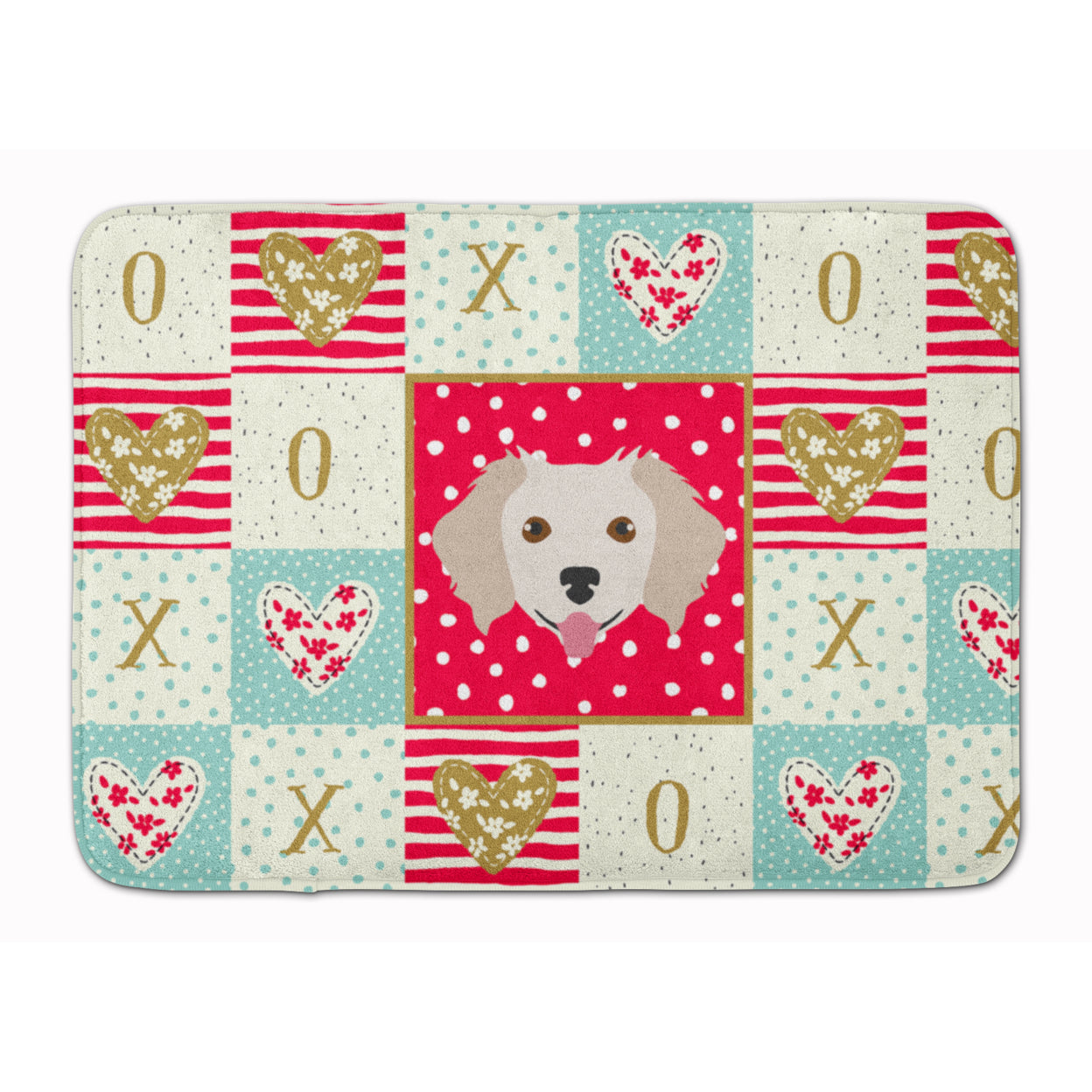 Carolines Treasures CK5238RUG Small Greek Domestic Dog Love Machine Washable Memory Foam Mat Red 19Hx27W multicolor