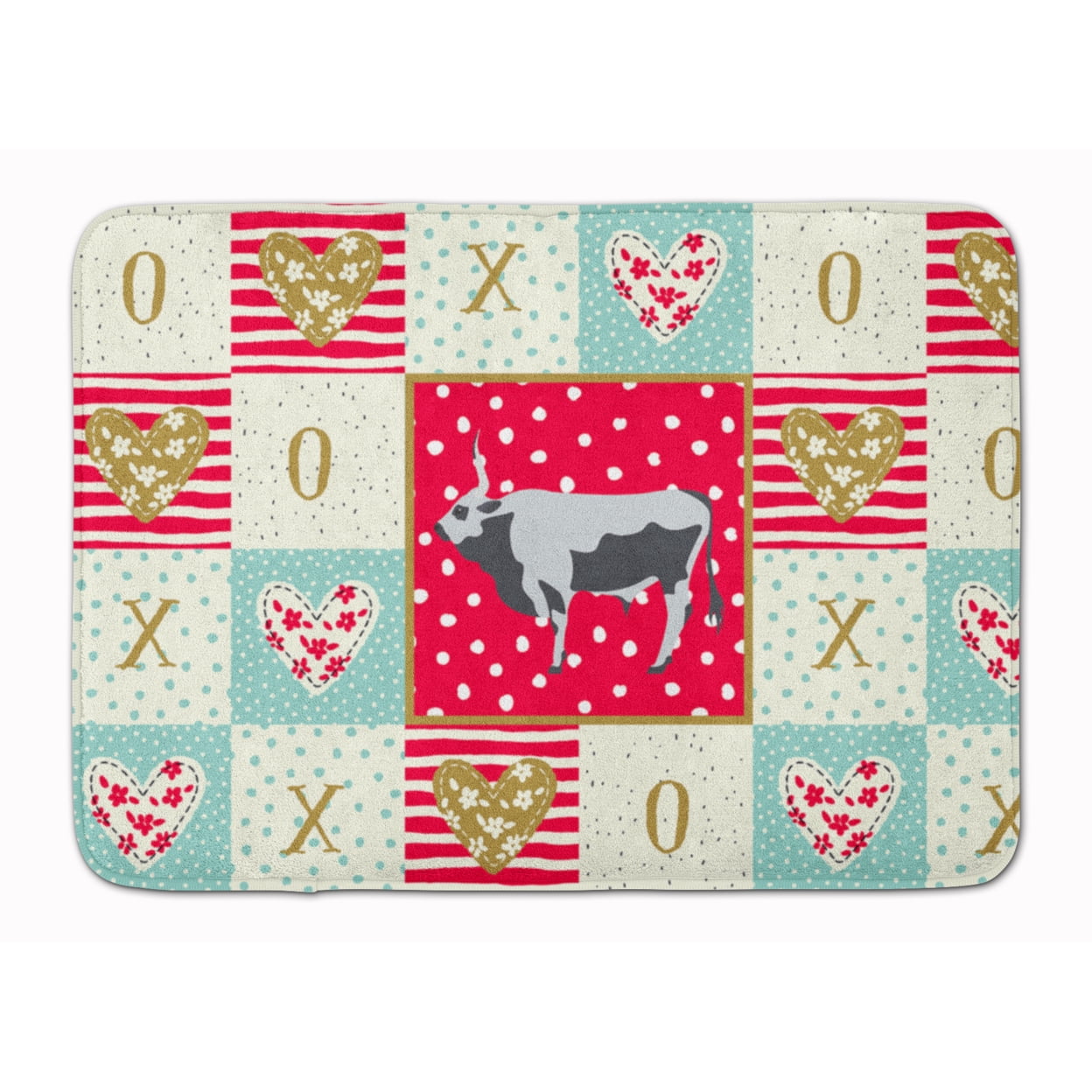 Hungarian Grey Steppe Cow Love Machine Washable Memory Foam Mat