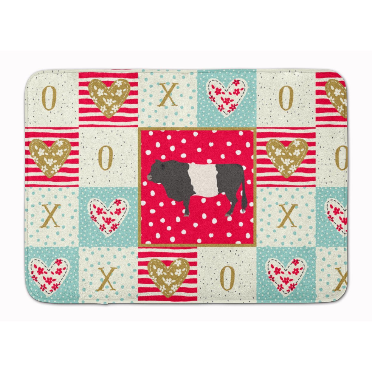 Belted Galloway Cow Love Machine Washable Memory Foam Mat