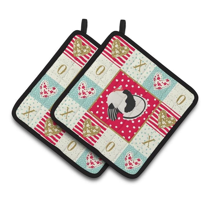 Carolines Treasures CK5415PTHD Royal Palm Turkey Love Pair of Pot Holders, 7.5HX7.5W, multicolor