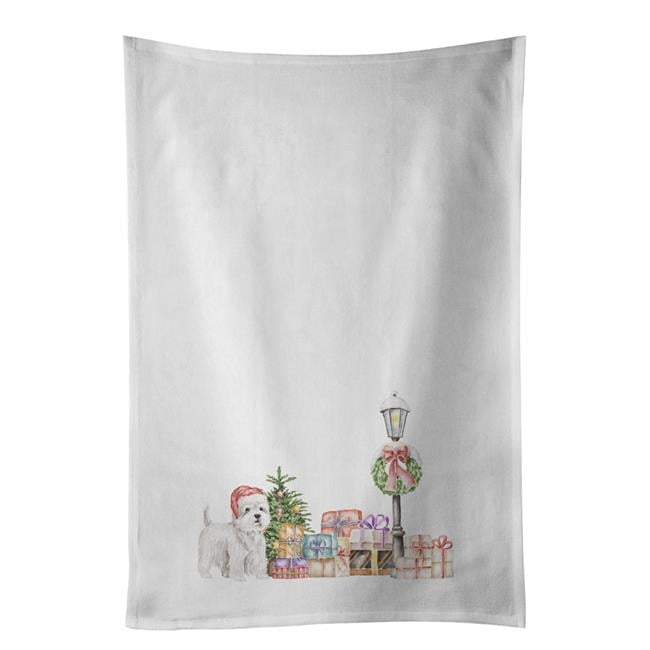 Juego de 2 PaÃ±os de Cocina Blancos Standing de West Highland, 19 x 28 Pulgadas