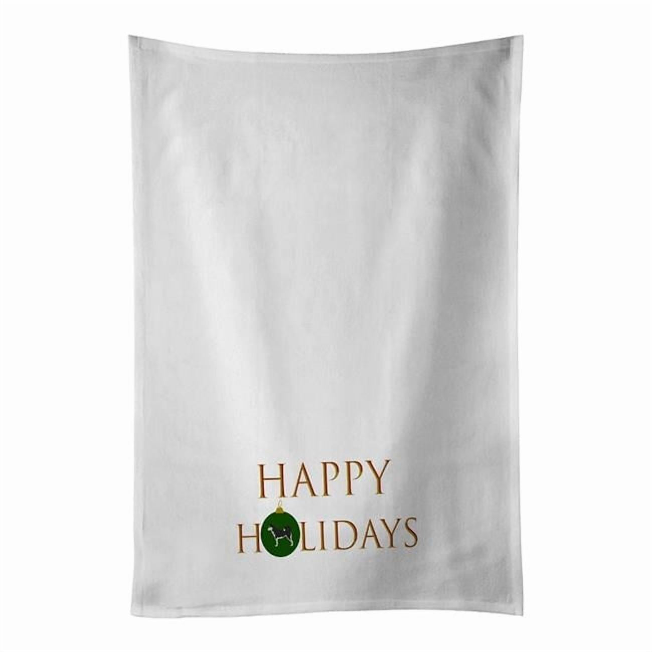 Carolines Treasures CK9799WTKT 28 x 19 in. Unisex Siberian Husky Happy Holidays White Dish Towels Kitchen Towel - Set of 2