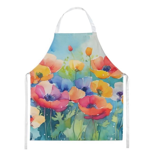 Carolines Treasures DAC1545APRON 30 x 27 in. Anemones in Watercolor Apron