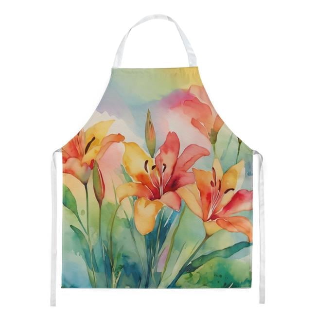 Carolines Treasures DAC1588APRON 30 x 27 in. Lilies in Watercolor Apron