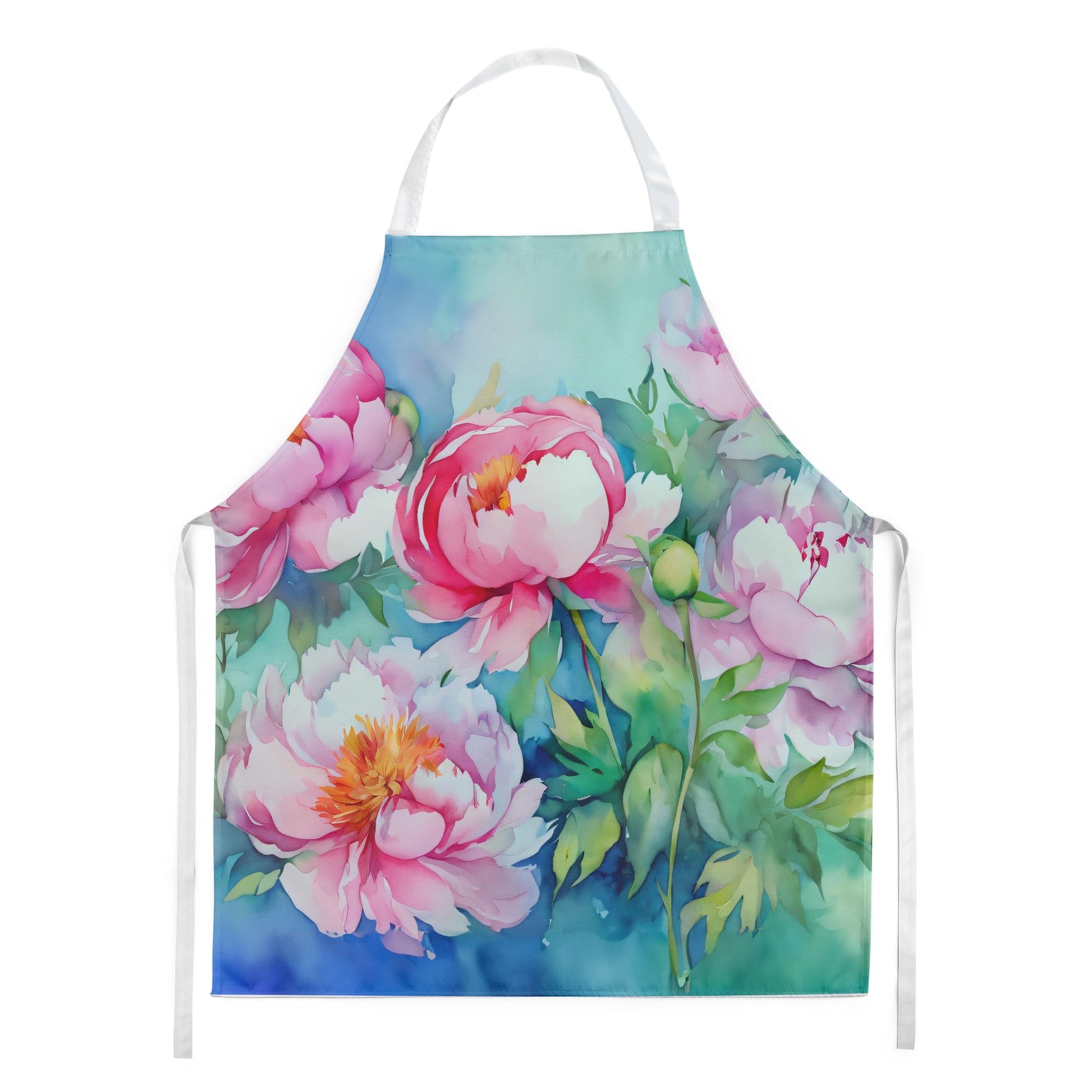 Carolines Treasures DAC1595APRON 30 x 27 in. Peonies in Watercolor Apron