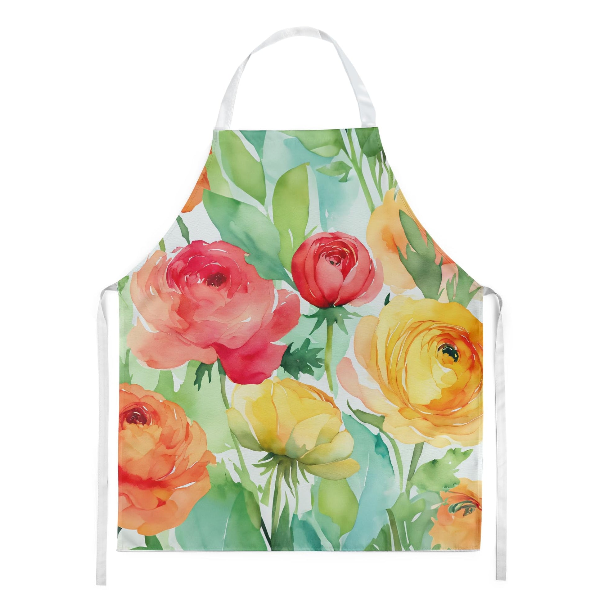 Carolines Treasures DAC1606APRON 30 x 27 in. Ranunculus in Watercolor Apron