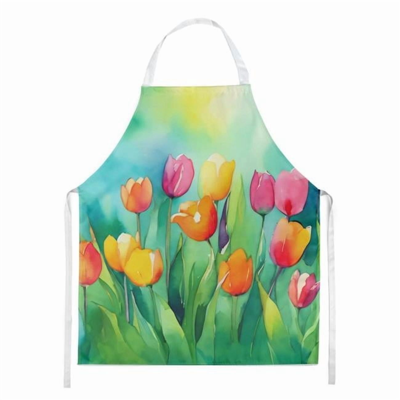 Carolines Treasures DAC1618APRON 30 x 27 in. Tulips in Watercolor Apron
