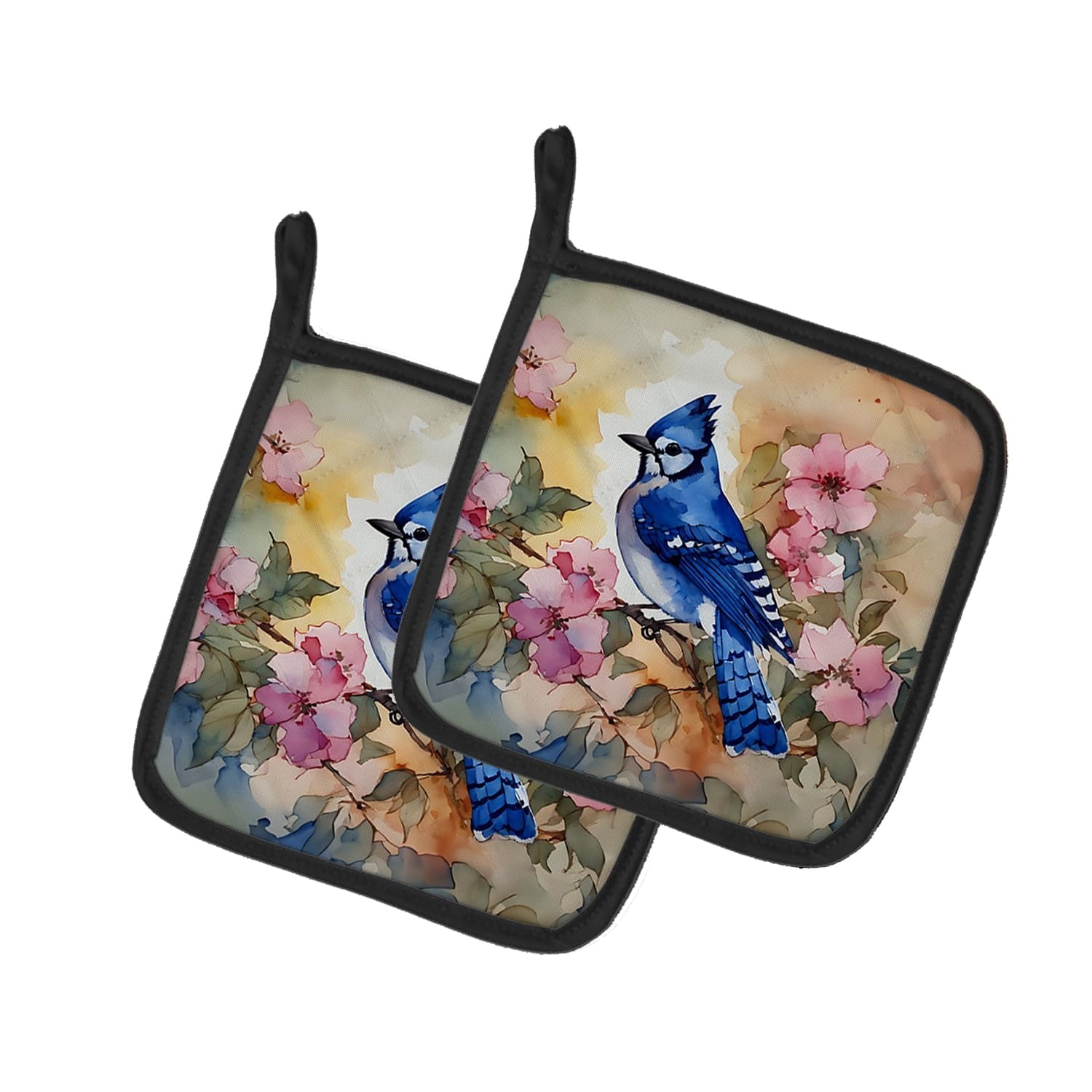 Carolines Treasures DAC3185PTHD 7.5 x 7.5 in. Blue Jay Pot Holders - Set of 2
