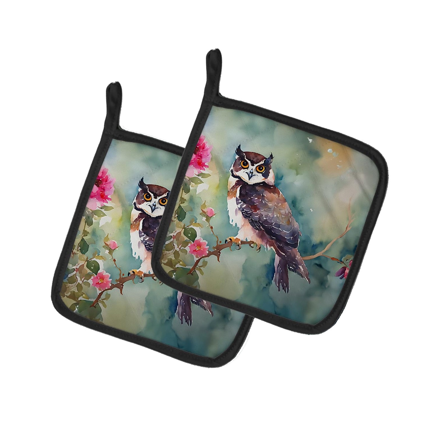Carolines Treasures DAC3269PTHD 7.5 x 7.5 in. Spectacled Owl Pot Holders - Set of 2