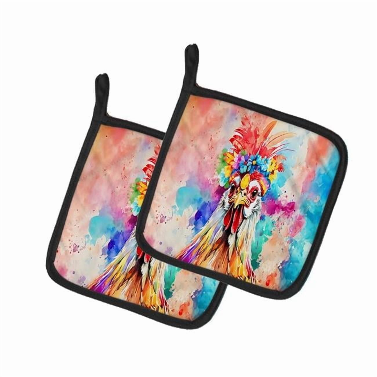 Carolines Treasures DAC4031PTHD 7.5 x 7.5 in. Unisex Hippie Animal Polish Poland Rooster Pair of Pot Holders